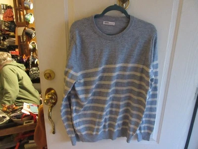 3 Sonoma Womens S Heather Blue & White Stripe Pullover Sweater Foto 1 de 4