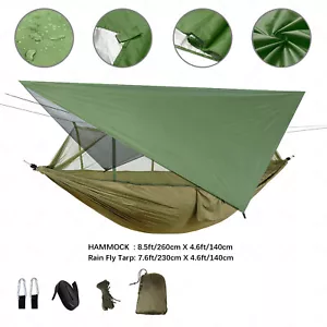 Portable Double 2 Person Camping Hammock Tent with Mosquito Net / Rain Fly Tarp - Picture 1 of 30