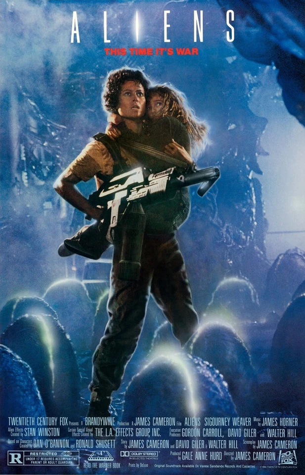 1986 Aliens Movie Poster 11X17 Ripley Newt Sigourney Weaver Bill Paxton 🍿