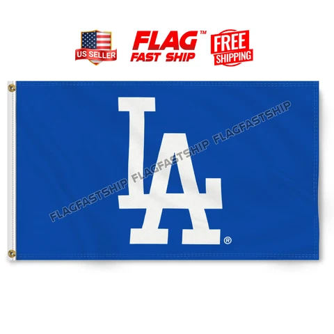LA Dodgers Flag 3X5 Banner Logo Baseball W Grommets Fast FREE Shipping Cover