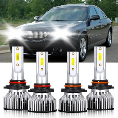 For Lincoln LS 2000-2002 4pcs LED Headlight High Low Beam Bulbs Kit 9005+9006 - Imagem 1 de 4