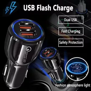 Fast car charger cigarette socket 2 port USB adapter - Picture 1 of 10