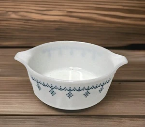 Cazuela vintage Pyrex 472 guirnalda azul copo de nieve 1 1/2 pt #US19 - Imagen 1 de 11
