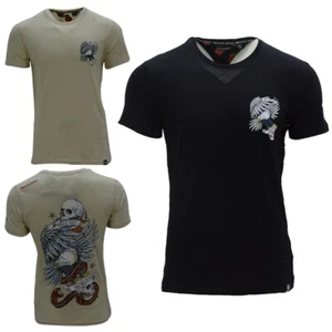 BRAVE SOUL FREDDIE Mens Printed T Shirts Casual Short Sleeve Crew Neck Tee Top - Picture 1 of 15