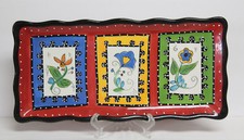 Tabletop Lifestyles "Kashmir" Red Rectangular Serving Platter - 14x7"