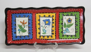 Tischplatte Lifestyles "Kashmir" rot rechteckig Servierplatte - 14x7" - Bild 1 von 7