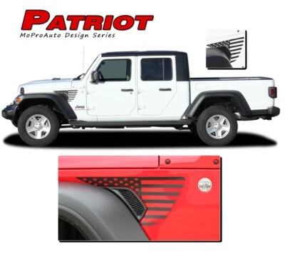 For 2020-2024 Jeep Gladiator Side Body Decals PATRIOT Stripes 3M Vinyl Graphics Foto 1 de 4
