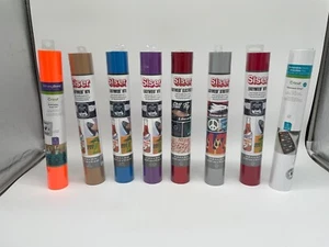 Lot of 8 Heat Transfer Vinyl (HTV) Cricut Siser Iron-On Rolls Various Colors - Picture 1 of 5