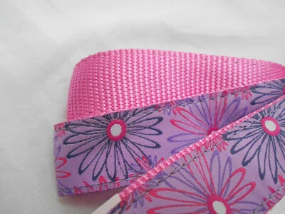 Correa grande para perro petmate 6 pies floral/rosa/púrpura gancho a presión cromado de dos lados Foto 1 de 4