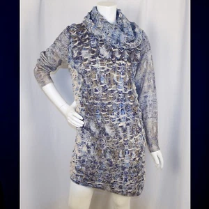 Abito maglione donna ALBERTO MAKALI Milano blu multicolore lana acrilica taglia L - Foto 1 di 12