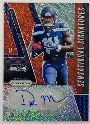 DK Metcalf 2019 Prizm Red Shimmer Auto /25 Gem Mint Condition - Image 1 of 4