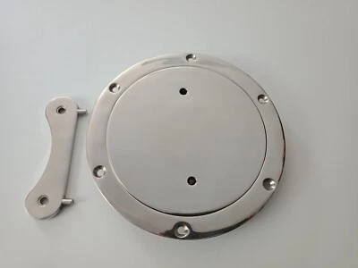 Inspection Port / Deck Plate 206 mm OD 316 Stainless Steel with key 160mm ID - image 1 of 4
