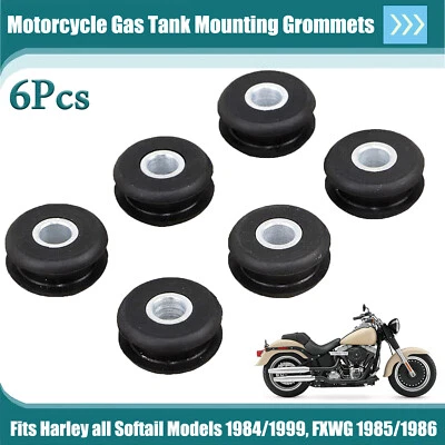 Motorcycle Black Gas Tank Mounting Grommets For Harley Softail Standard FXST US Foto 1 de 4