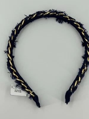NOVO acessório de cabelo ICING Claires Head BAnd azul e dourado boho franja - Imagem 1 de 4