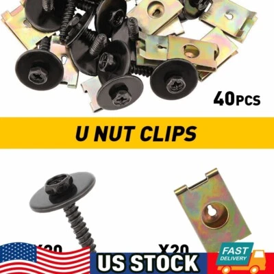 40x Protector contra salpicaduras de motor Parachoques Herrajes Cuerpo Perno Tuerca en U Tornillo Clip Remache Foto 1 de 4