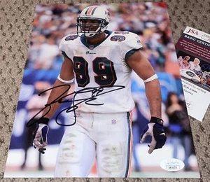 JASON TAYLOR SIGNED 8X10 PHOTO JSA MIAMI DOLPHINS FOOTBALL AUTOGRAPH AUTO - Picture 1 of 1