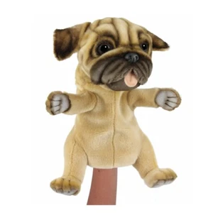Pug Dog Puppet - Hansa Realistic Stuffed Plush Animal Soft Toy 27cm - Foto 1 di 1