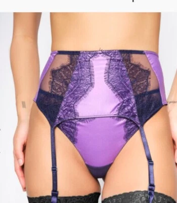 Ann Summers ~ Cinturón con tirantes The Siren Waspie ~ púrpura/azul marino ~ talla S 8/10. PVP £20 Foto 1 de 2