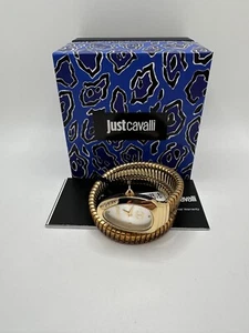 Just Cavalli JC1L251M0025 Damenuhr silbernes Schlangen-Zifferblatt goldene Steine Nieten - Bild 1 von 12