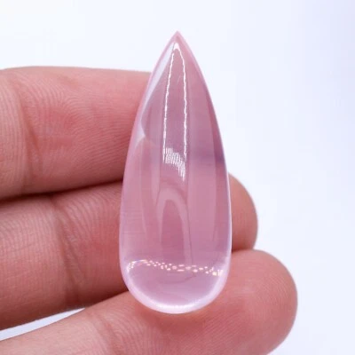 38x15 MM Natural Rose Quartz Smooth Polished Briolette Drop Loose Gemstone - Image 1 of 4