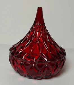 Godinger Hershey’s Kisses Kristall rot Bonboniere Schüssel Display Geschenk - Bild 1 von 6