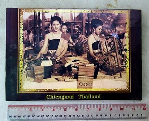 VINTAGE 1950's Thailand Photograph Chiang Mai Ladies Spinning Silk  - Picture 1 of 2