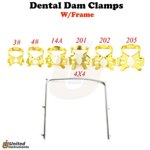 Abrazaderas de presa dental tejido alado molar premolar marco de colocación de presa de goma 4x4 - Imagen 1 de 8