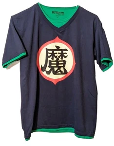 DragonBall  Blue Japanese Writing Anime T-shirt Unisex Women's Large - Picture 1 of 3