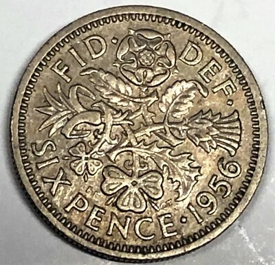 # C1958     GREAT BRITAIN     COIN,    SIX PENCE   1956 - Image 1 of 2