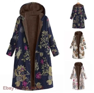 Chinese Style Hooded Jackets Women's Winter Long Fleece Coat Outerwear Gift - Picture 1 of 14