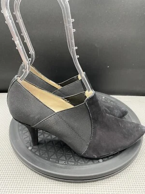 Ellen Tracy 女式皮鞋 7M 码黑色尖头麂皮绒高跟鞋 — 第 1/4 张图片