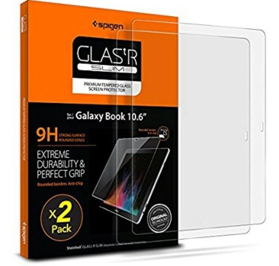 (2) pack Spigen Galaxy Book (2017) Screen Protector 10.6 inch Tempered Glass - Image 1 of 1