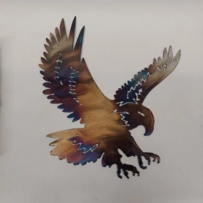 Arte de pared de águila - Decoración patriótica de águila de metal 3D, águila de acero con recubrimiento en polvo Ho... Foto 1 de 4