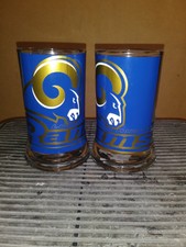 La Rams 16 oz glass beer mugs. Vinyl decal. Includes 2 mugs