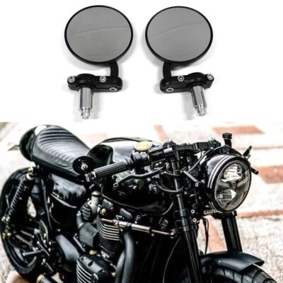 For Triumph Thruxton 1200R RS TFC T120R Motorcycle 7/8" Handle Bar End Mirrors - Image 1 of 4