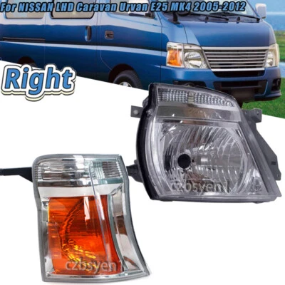 Right Headlight Corner Lamp NO Bulb For NISSAN LHD Caravan Urvan E25 MK4 2005-12 - Image 1 of 4