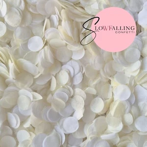 Ivory White Paper confetti circles - Biodegradable (grams) - Picture 1 of 6