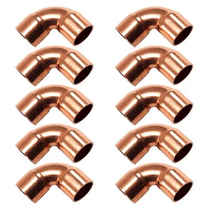 Appli Parts AP-C038B10 3/8 90 Degree Elbow Short Turn Copper pipe fittings CxC S - Picture 1 of 1