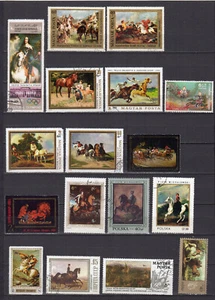 les chevaux un lot de 15 timbres oblitérés /TE5562 - Picture 1 of 1