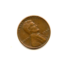 1948     United  States Penny--lamination ---error coin U-- black mark is a cut - Picture 1 of 2