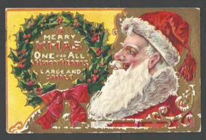 1912 PPC* Vintage Xmas Greeting W/Santa Emb - Picture 1 of 1