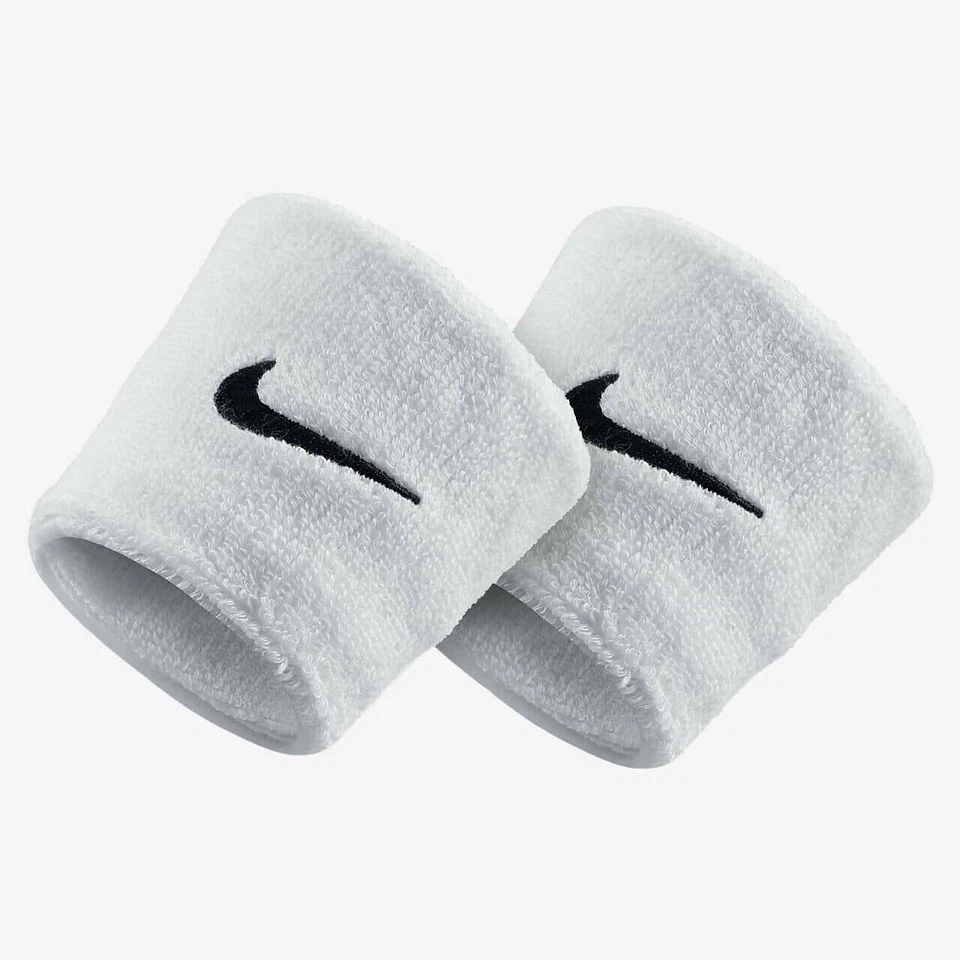 Sweatband Premier Nike Wristbands Reversable White w/ Black Swoosh (1Size) - New - Image 1 of 4