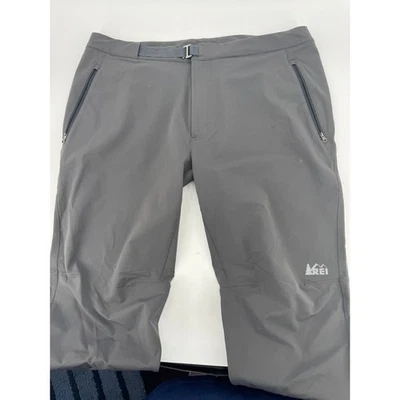 Pantalones de Senderismo REI Para Hombre Gris Exterior Bolsillos con Cremallera Cinturón Talla 40W 30L Foto 1 de 4