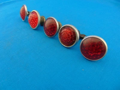 Reflectores usados de colección Hawthorne Schwinn Whizzer Columbia usados Oldies 1" rojo Foto 1 de 4