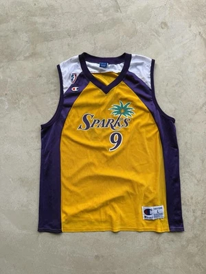 Camiseta deportiva de colección de los 90 campeona Los Angeles Sparks Lisa Leslie #9 para mujer grande WNBA Foto 1 de 4
