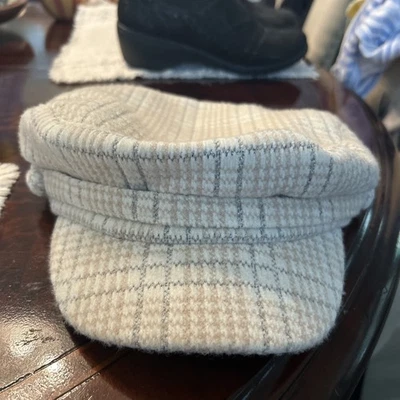 Woman’s  NWT Beige Military CABBIE Hat Shimmer Thread  - Image 1 of 4