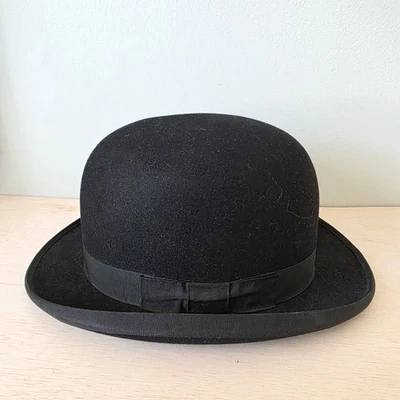 Vintage Stetson Bowler Hat Chicago IL Size 7 1/4  - Image 1 of 4