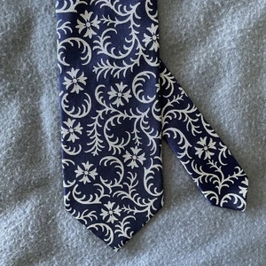 Corbata Brooks Brothers para hombre azul plata abstracta floral formal - Imagen 1 de 9