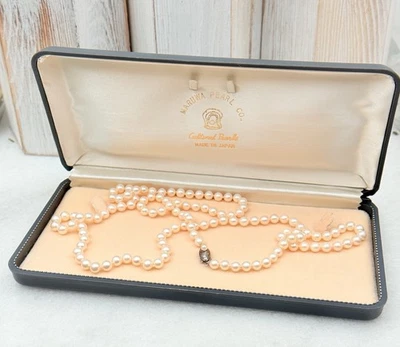 Vintage Sterling Silver Maruwa Pearl Co. Japanese Cultured Pearls Necklace 30” - Image 1 of 4
