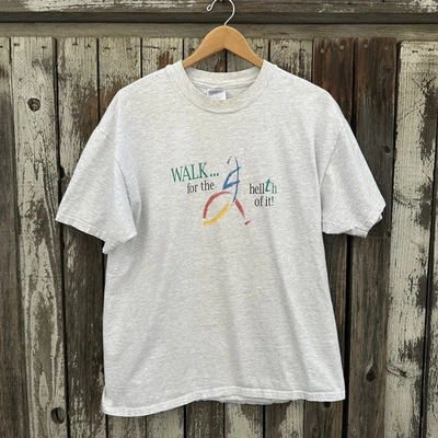 Walk For The Hell (Health) of It de colección años 90! Camiseta de manga corta para hombre Hanes Foto 1 de 4